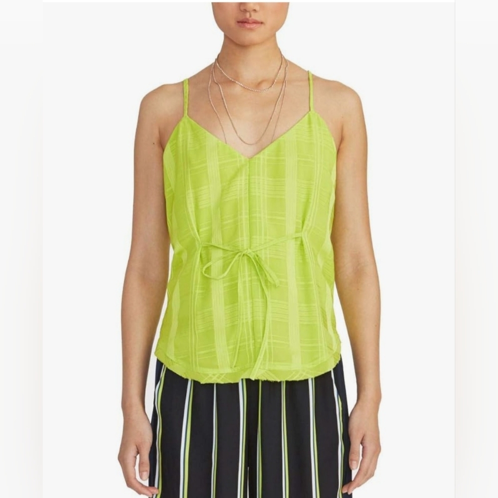 "NWT** RACHEL RACHEL ROY‎ "APRIL" LIME GREEN adjustable strap front tie Camisole